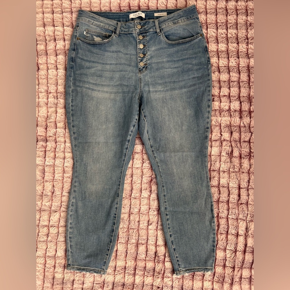 Judy Blue Button Fly Skinny Fit Denim Jeans